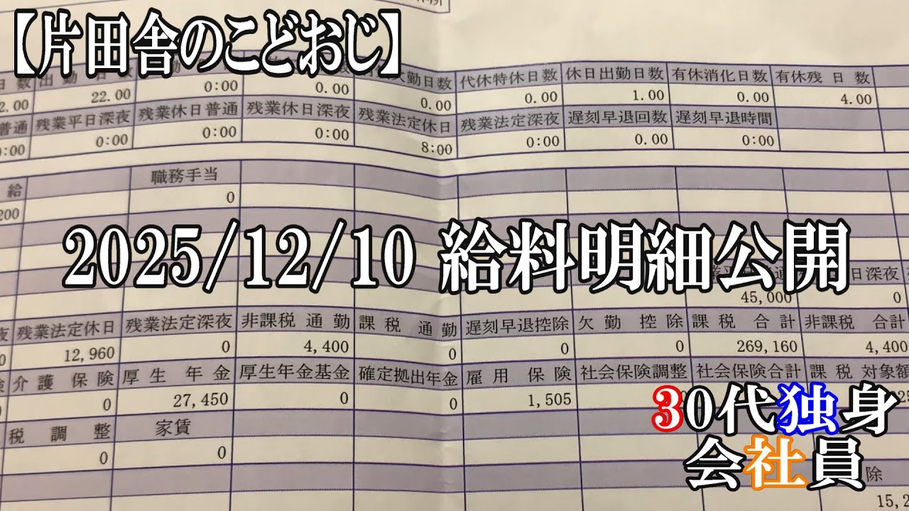 【町工場社員】12月給料明細公開 冬のボーナス…