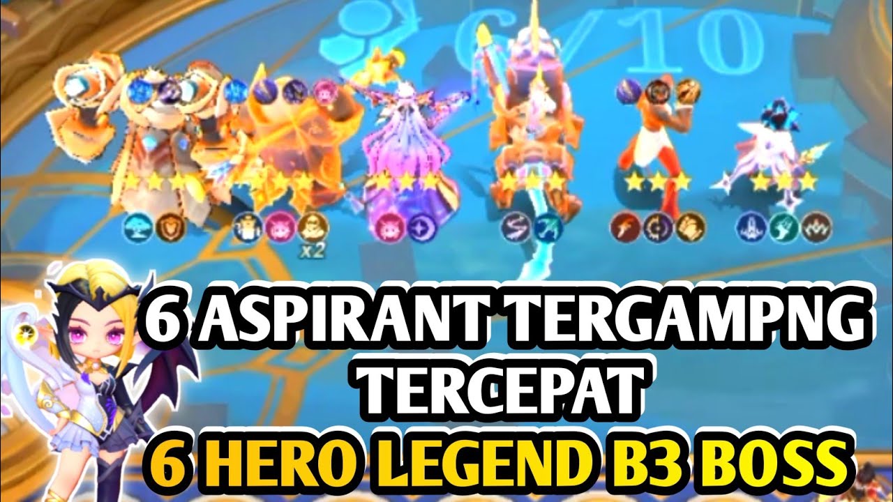 6 HERO LEGEND B3 BOSS||TRIK GAMPANG DAN CEPAT 6 ASPIRANT PAKE COMMANDER LUNOX UPDATE TERBARU||MCGG 