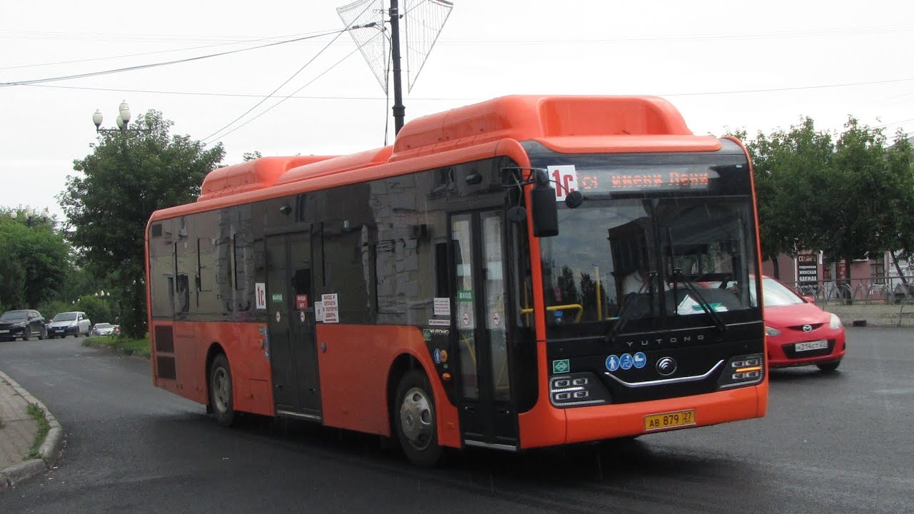 Хабаровск. Поездка на новом автобусе YUTONG ZK6116HG. Маршрут 1с.
