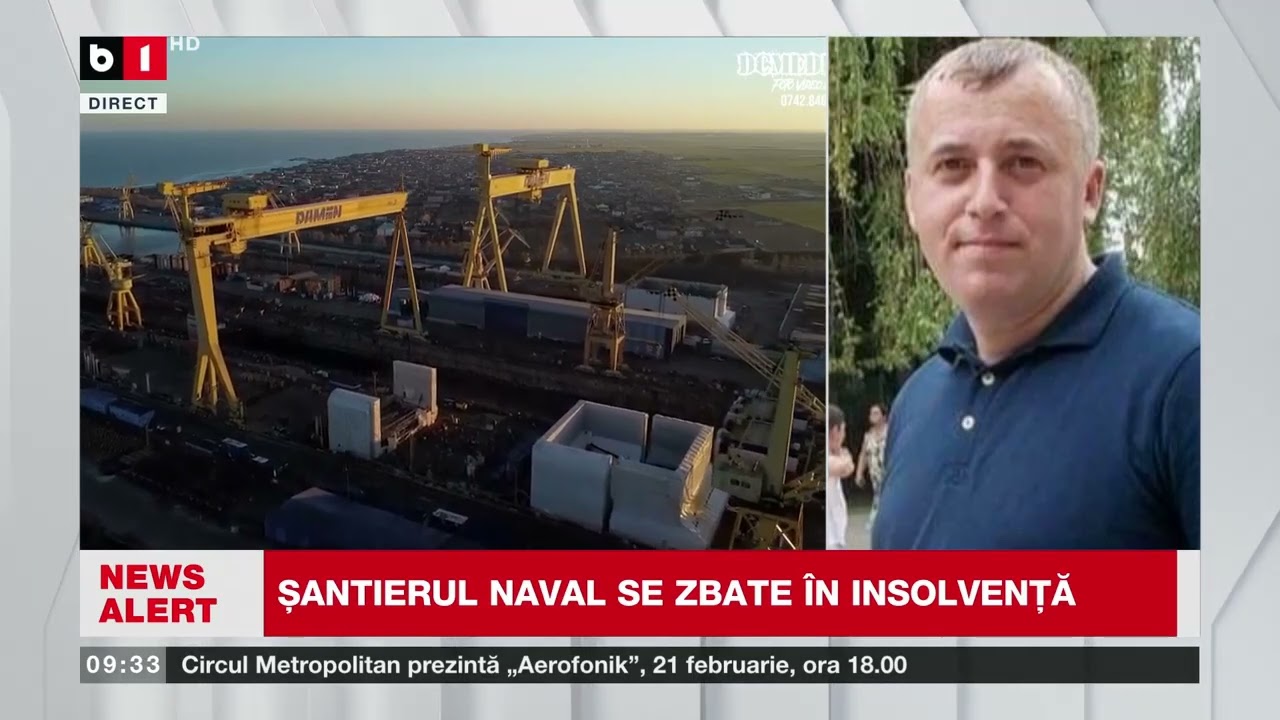 CRIZĂ LA ȘANTIERUL NAVAL MANGALIA  L  GOBEAJĂ, SINDICATUL NAVALISTUL, CU DETALII_Știri B1TV_20 febr.