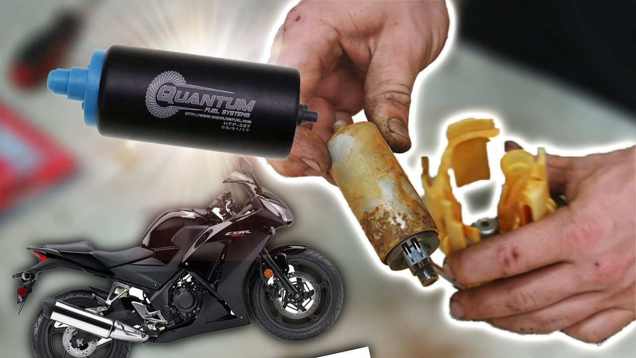 Honda CBR300R 2015 года не заводится — неисправен топливный насос — удаление ржавчины с топливног...