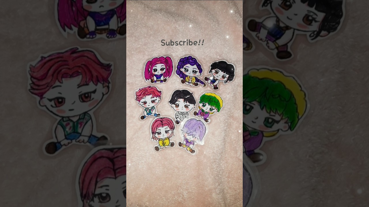 Kpop demon hunters stickers 🎀 #diy #kpopdemonhunters #huntrix #kpop #shorts #shortsvideo