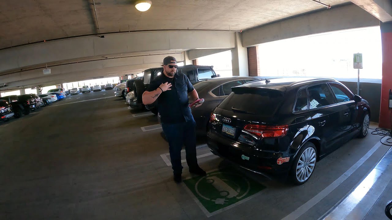 Electric Vehicle Charging Stations in Gilbert Parking Garage on Mother's Day 2023, Gilbert, Arizona