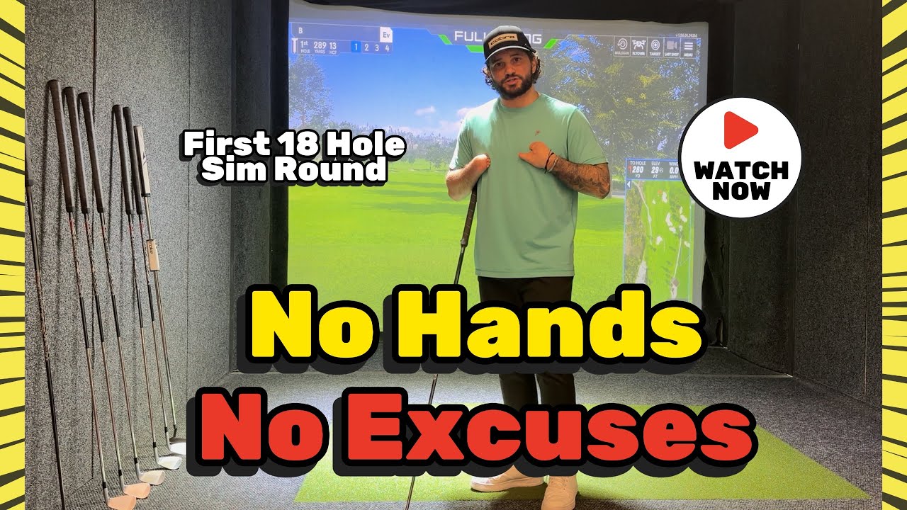 Come play 18 holes of simulator golf with the worlds best no handed golfer ⛳️🏌️‍♂️