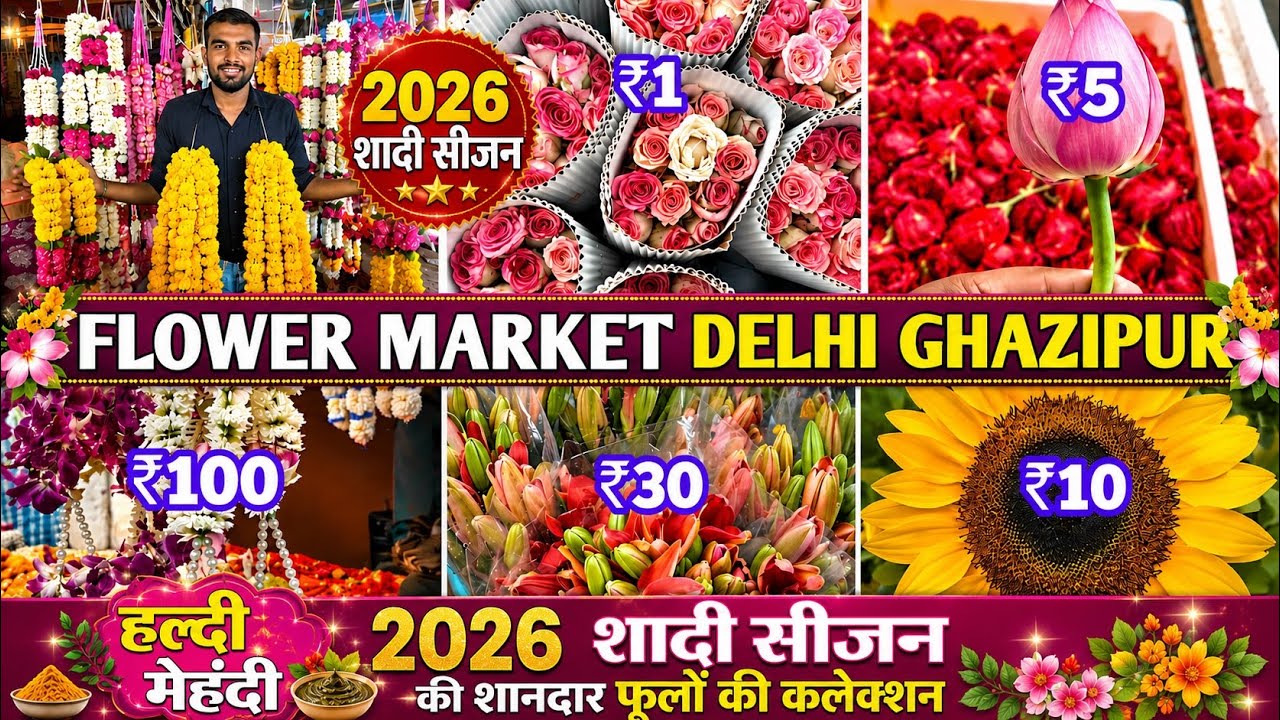 Flower Market Delhi | The Biggest Flower Wholesale Market Ghazipur | 100+Flower Variety & Reasonable