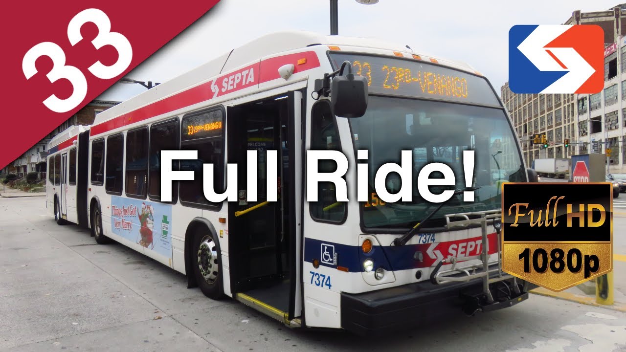 SEPTA Route 33 FULL RIDE - 2015 NovaBus LFS Artic [1080p/60fps]