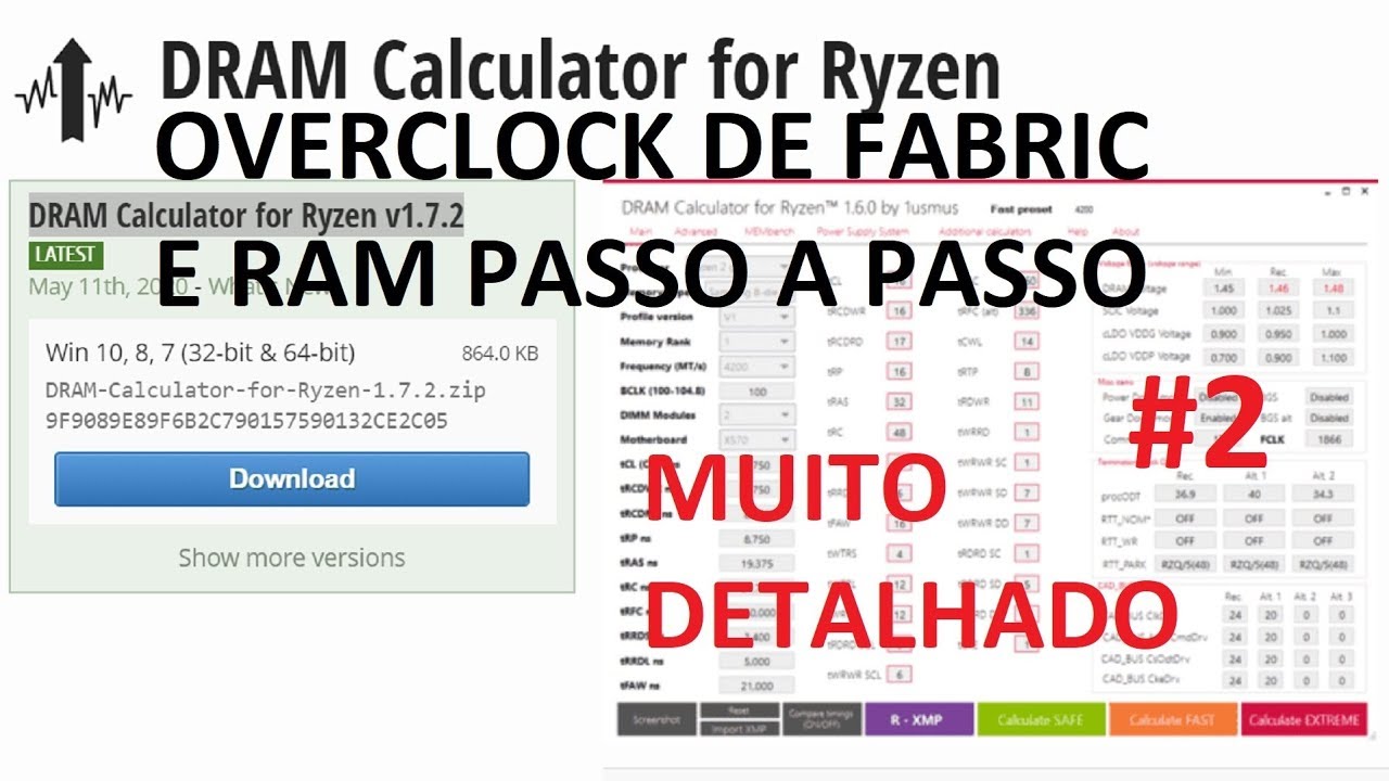 NOVO DRAM CALC RYZEN E O OVERCLOCK DE FABRIC E MEMÓRIA #2 - AJUSTE FINO DOS TEMPOS DA MEMÓRIA