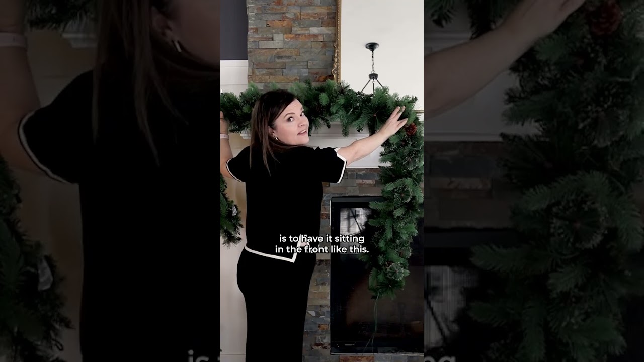 The one trick to make your mantel garland look incredible #christmasdecor