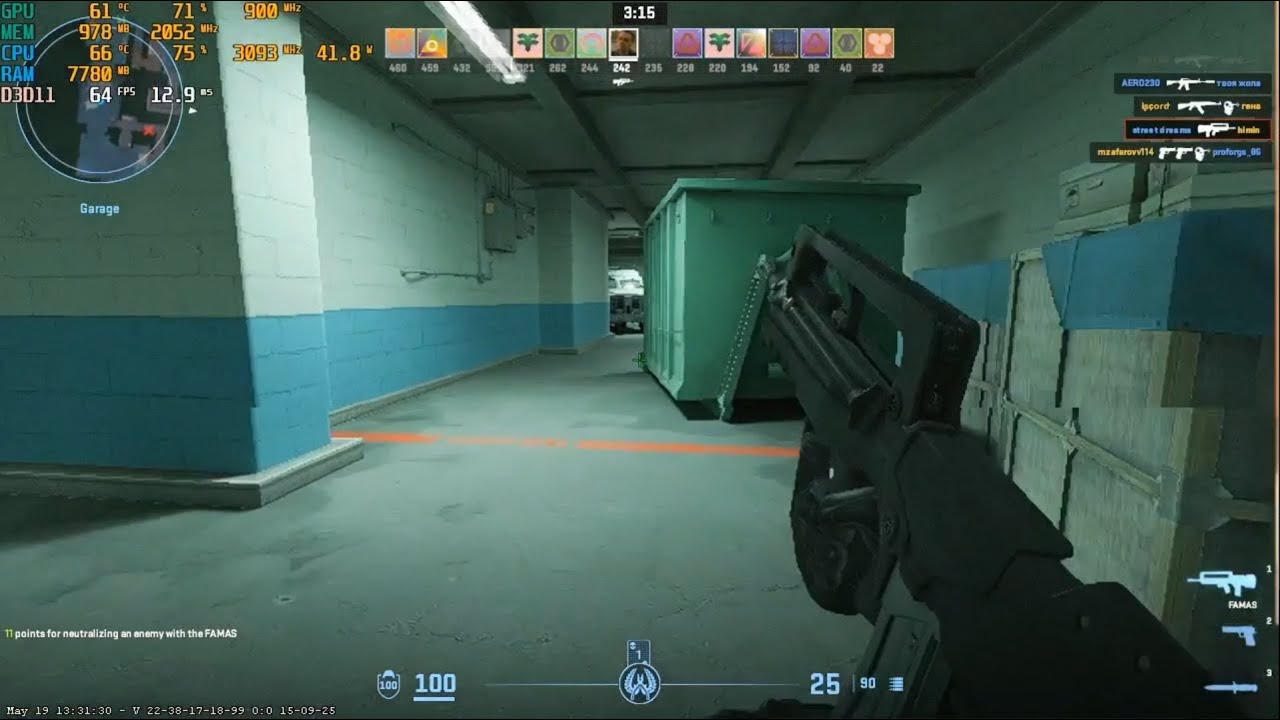 Intel Core i5-2400, 16 GB RAM and Nvidia Geforce GTX550Ti vs CS2 | 1280x720/1024x768/800x600/640x480