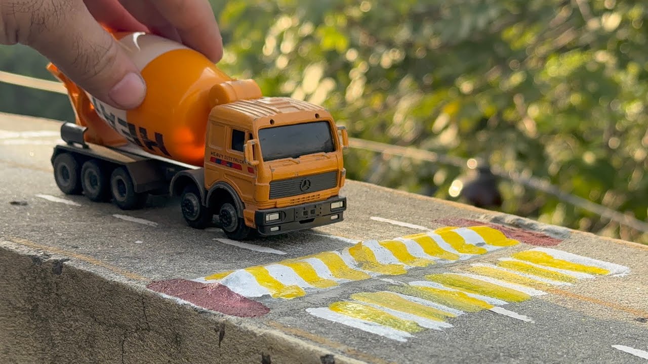 Cars Drive over The Speed Bumps -About Cars 