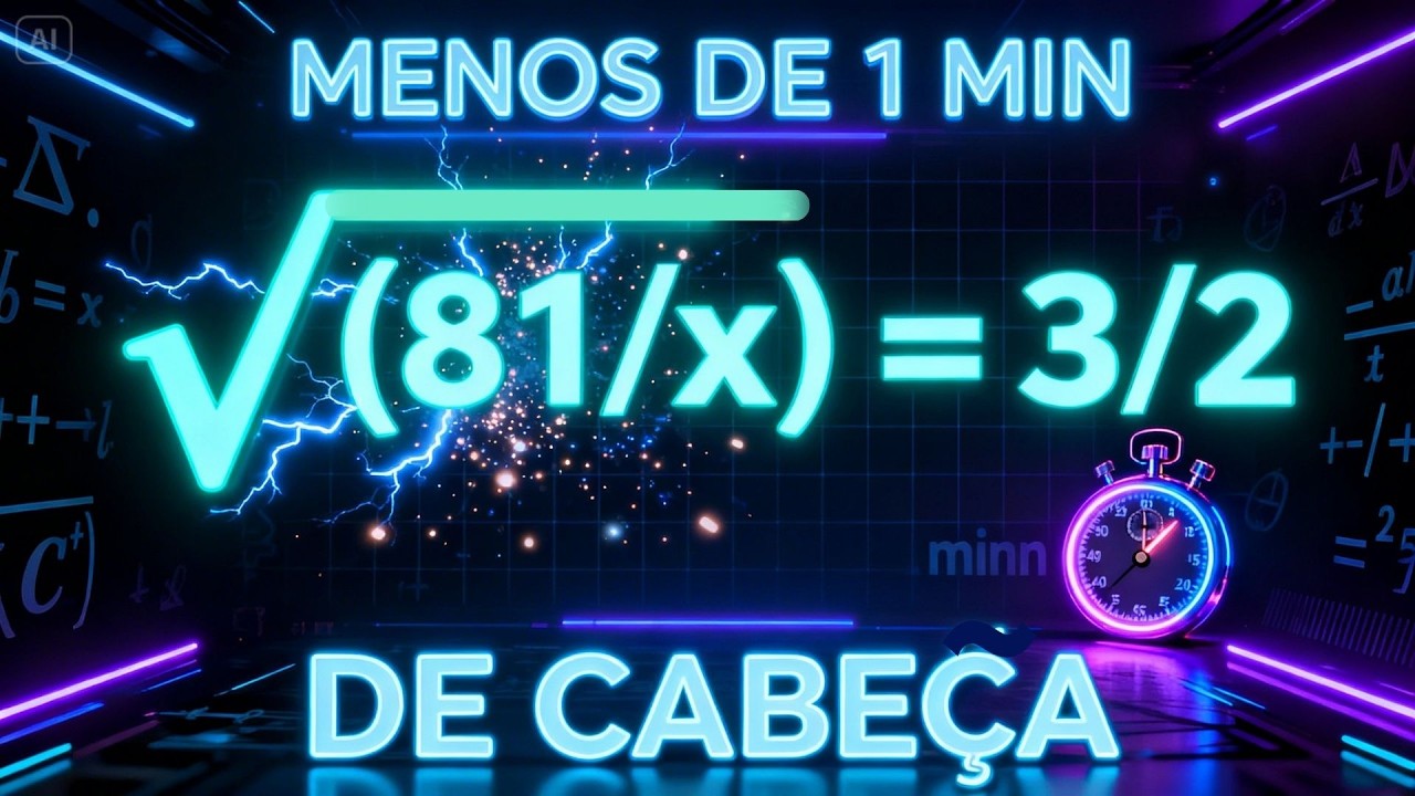 👉 MENOS DE 1 MIN: Resolva Essa Equação com Raiz de Cabeça!