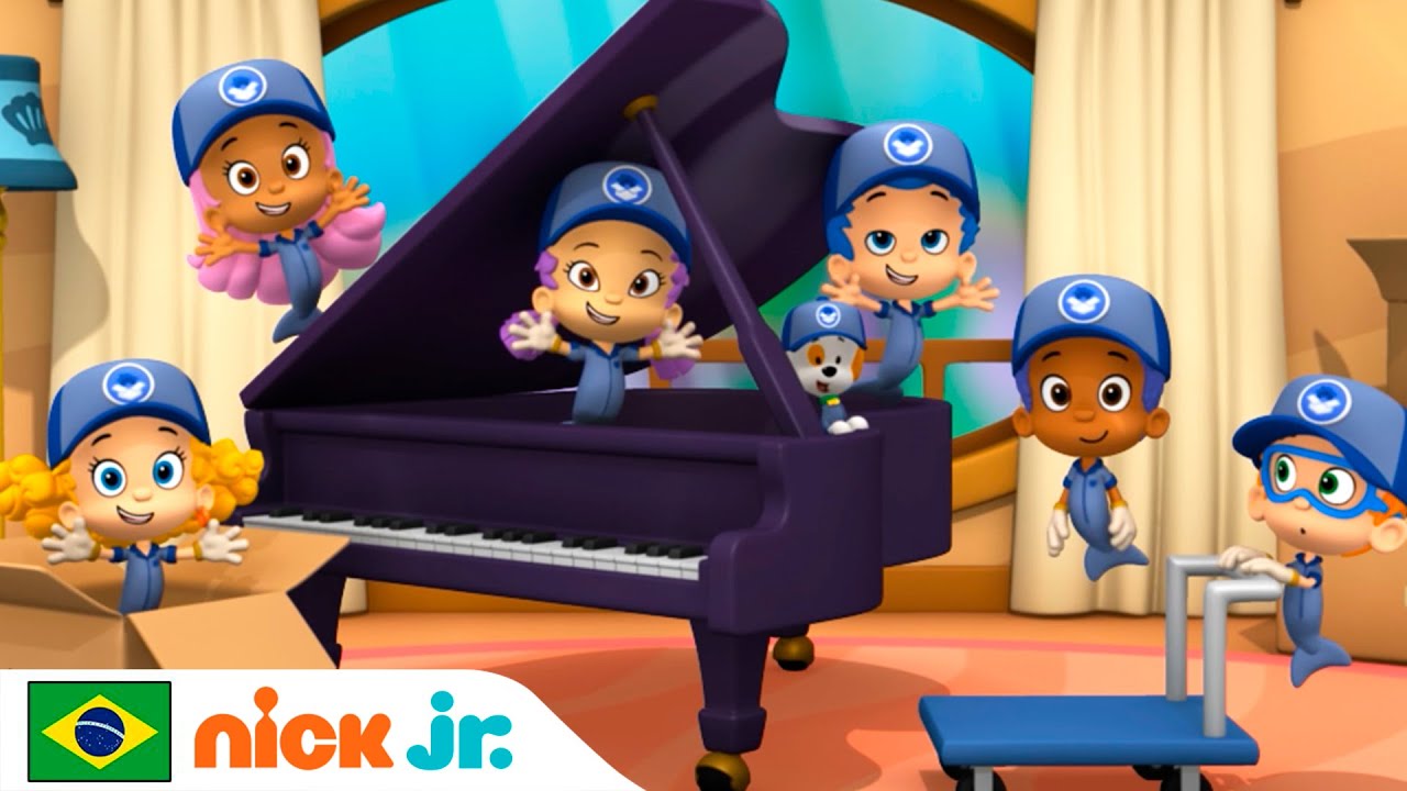 Bubble Guppies | Os Guppy Movers ajudam o Skip com a música da mudança! | Nick Jr. em Português
