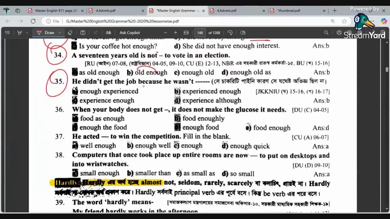 17. Adverb Part 2 _Job_ HSC _ Admission _ Master Book Free Class