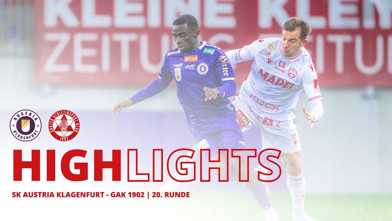 HIGHLIGHTS | SK Austria Klagenfurt - GAK 1902 | 19. Runde ADMIRAL Bundesliga