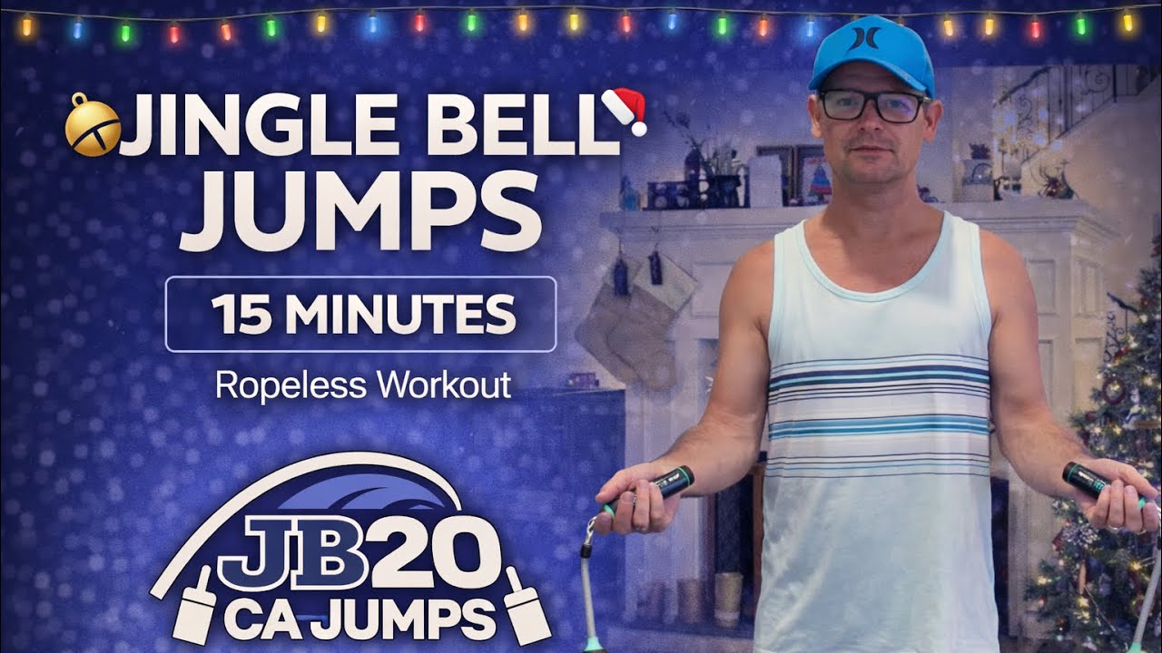 Jingle Bell jumps: 15 minute workout- 1 lb ropeless, 1/2 lb ropeless, 1/4 lb ropeless