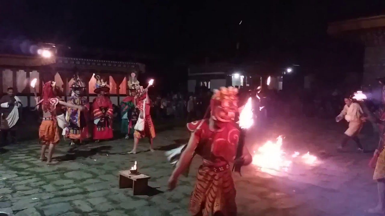 Fire Mask dance ceremony  Bhutan. like and subscribe.