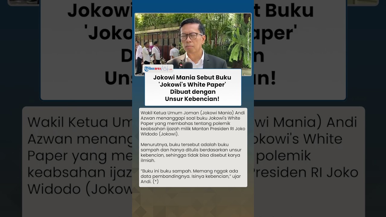 Heboh! Jokowi Mania Sebut Buku &lsquo;Jokowi&rsquo;s White Paper&rsquo; Penuh Kebencian, Bukan Karya Ilmiah!