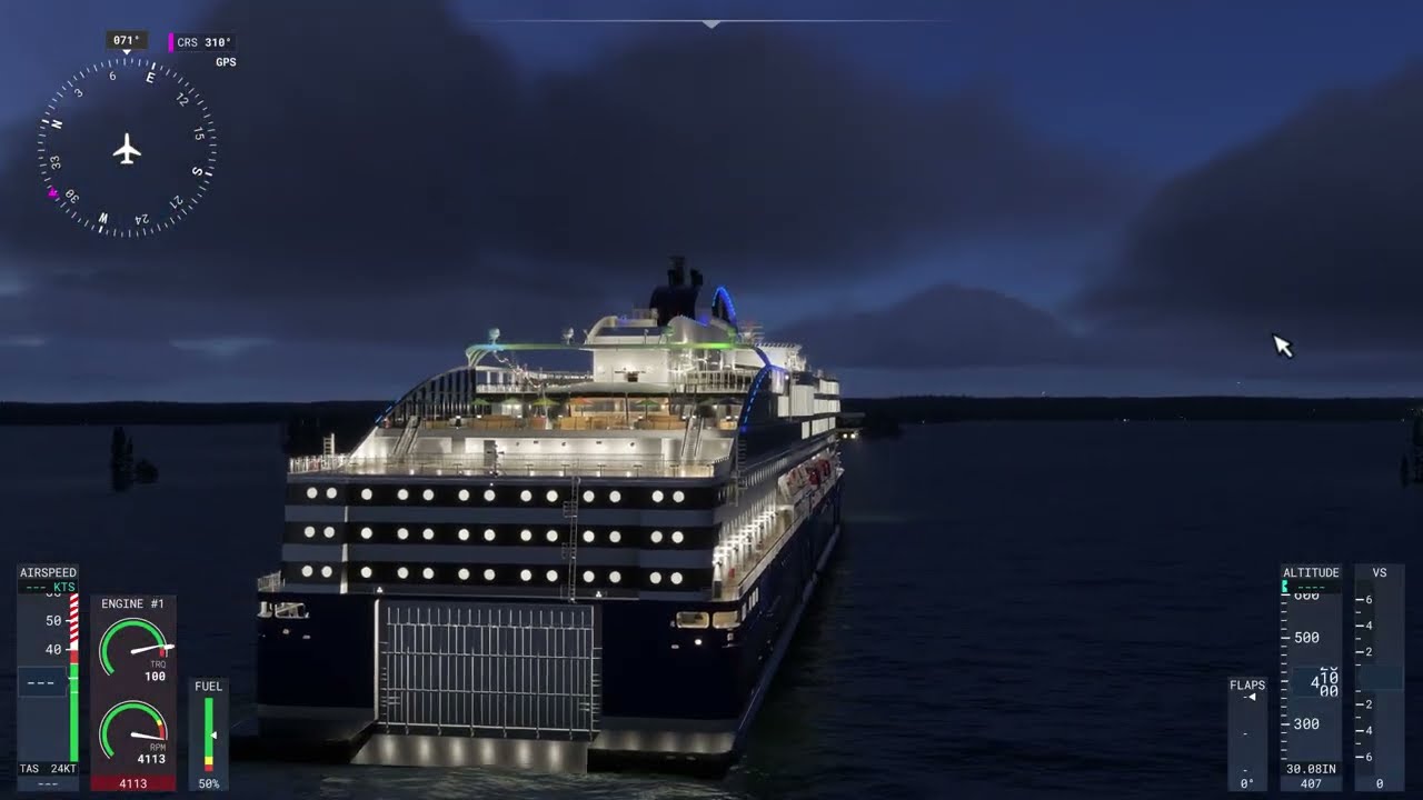 Matkustajalaiva Viking Line Risteilee Punkaharjulla, Cruise Liner, MSFS24, Sailor Peku.