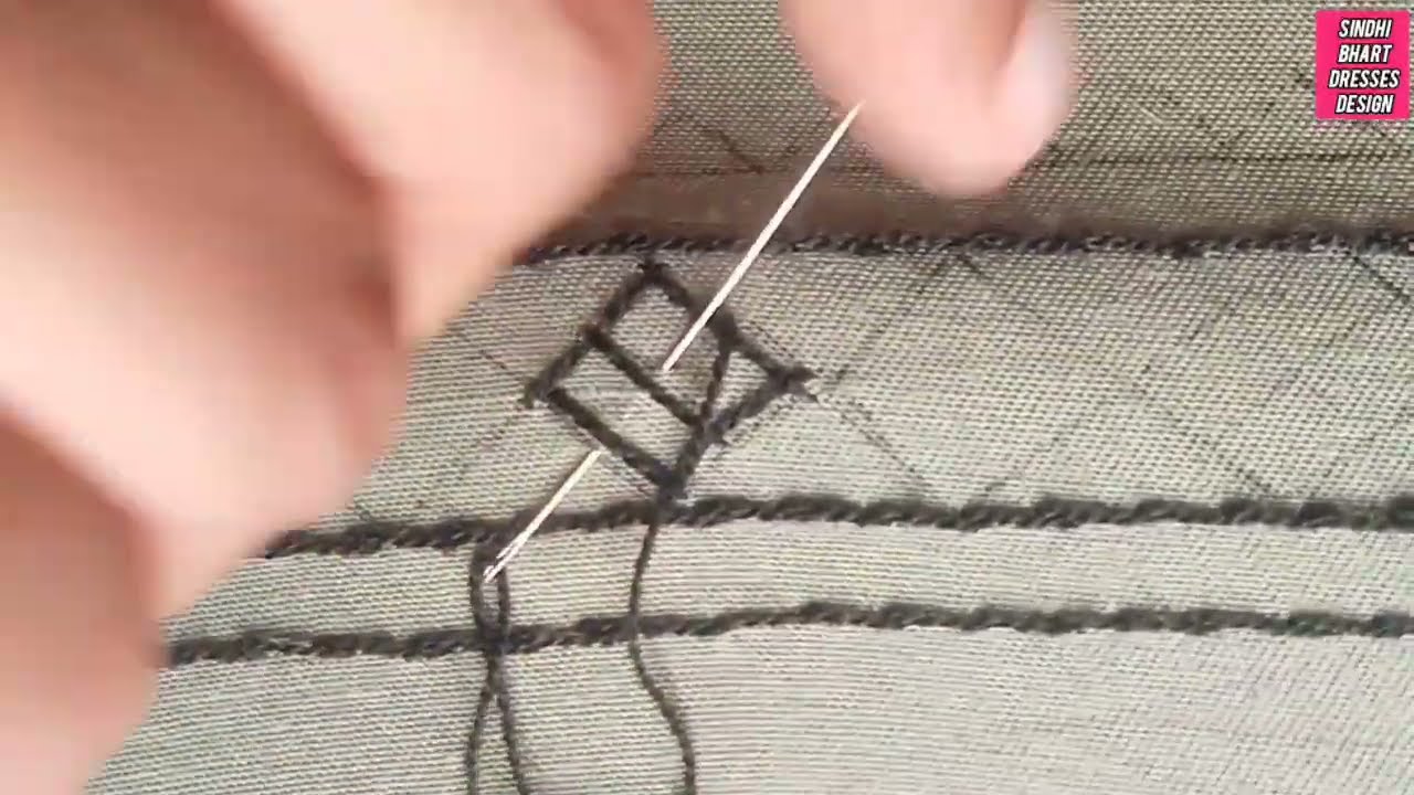 Sindhi Kacha Tanka Design 1part|Easy&Beautiful new Sindhi Hand Embroidery Step by Step Border Design