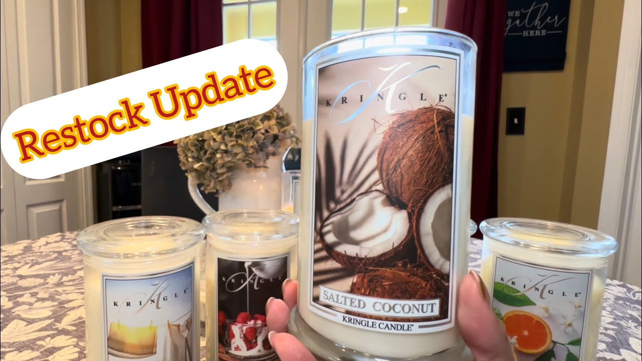 🩷Обзор свечи Kringle Candle со вкусом соленого кокоса | Пополнение запасов и многое другое🥥🥂
