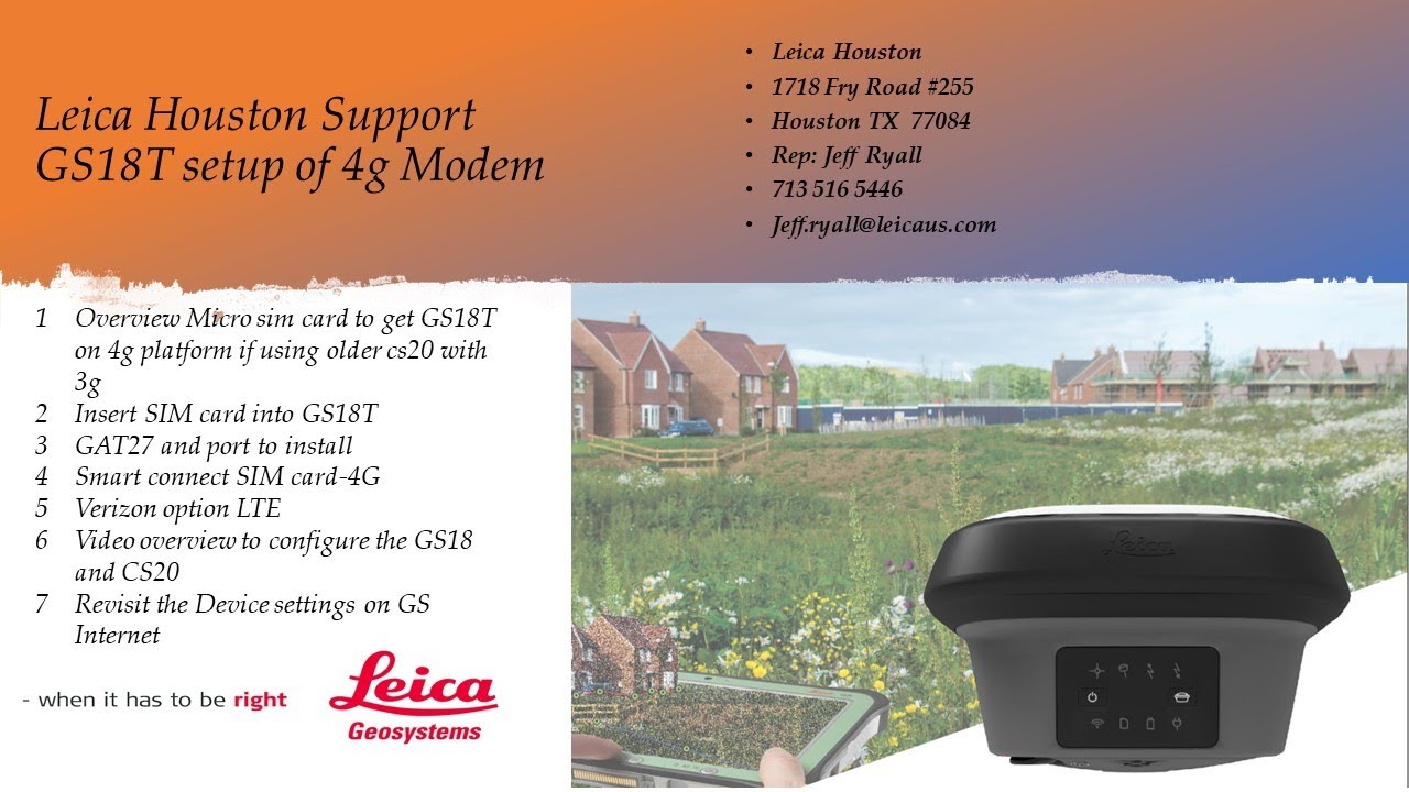 Leica GS18T Micro sim configuration using 4g or LTE and Leica CS20 Data Collector:  Updated 5 17-21