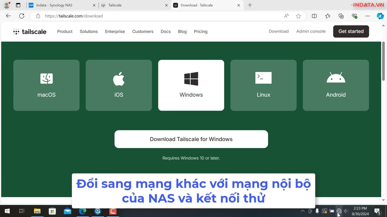 Hướng dẫn c&agrave;i đặt v&agrave; sử dụng Tailscale tr&ecirc;n NAS Synology