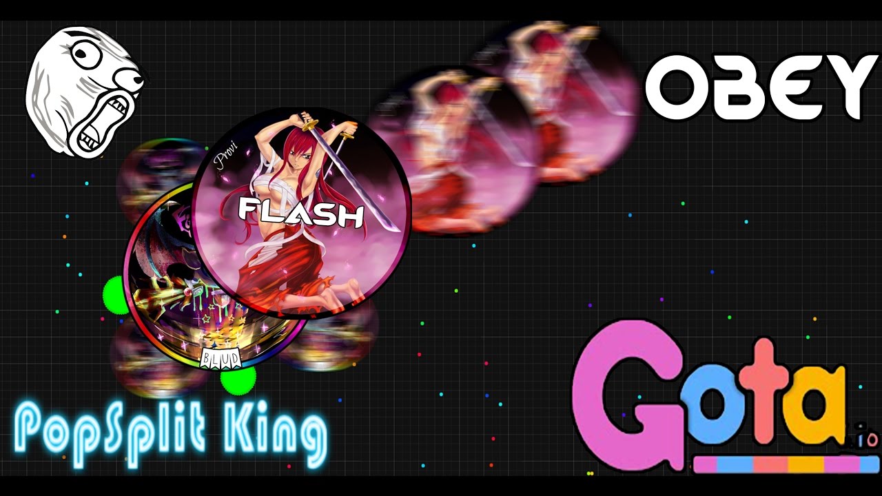 Gota.io //NEW POPSPLIT KING! - INSANE REVERSE TRICKSPLIT - 16 POPSPLIT!! // - FLASH