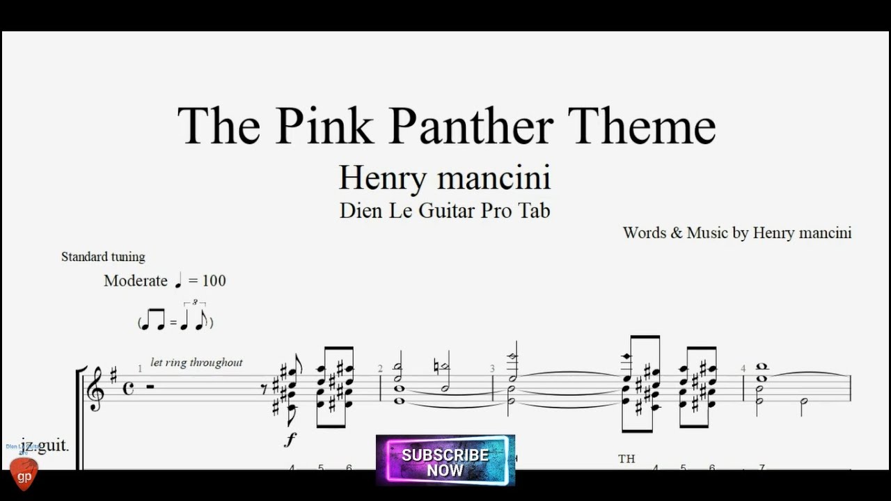 The Pink Panther Theme with Guitar TABs