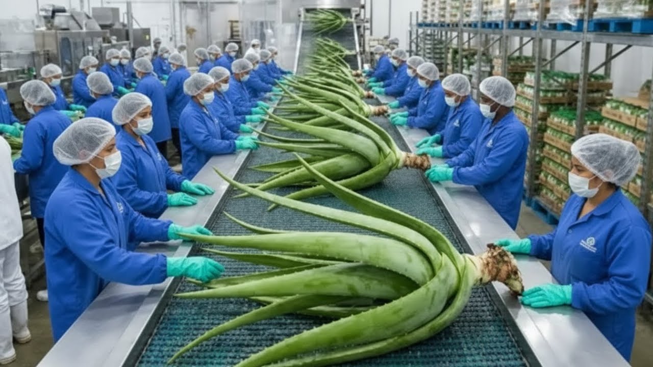 Inside a $Million Aloe Vera Factory – How Aloe Vera Gel Is Made at Massive Scale!