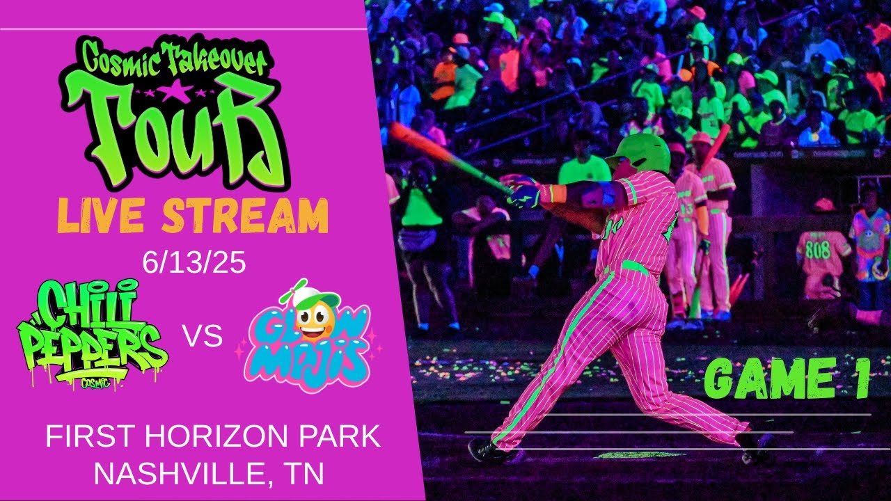 Cosmic Baseball Official Stream - 6/13/25 - Tri-City Chili Peppers vs. Glow Mojis | Nashville, TN