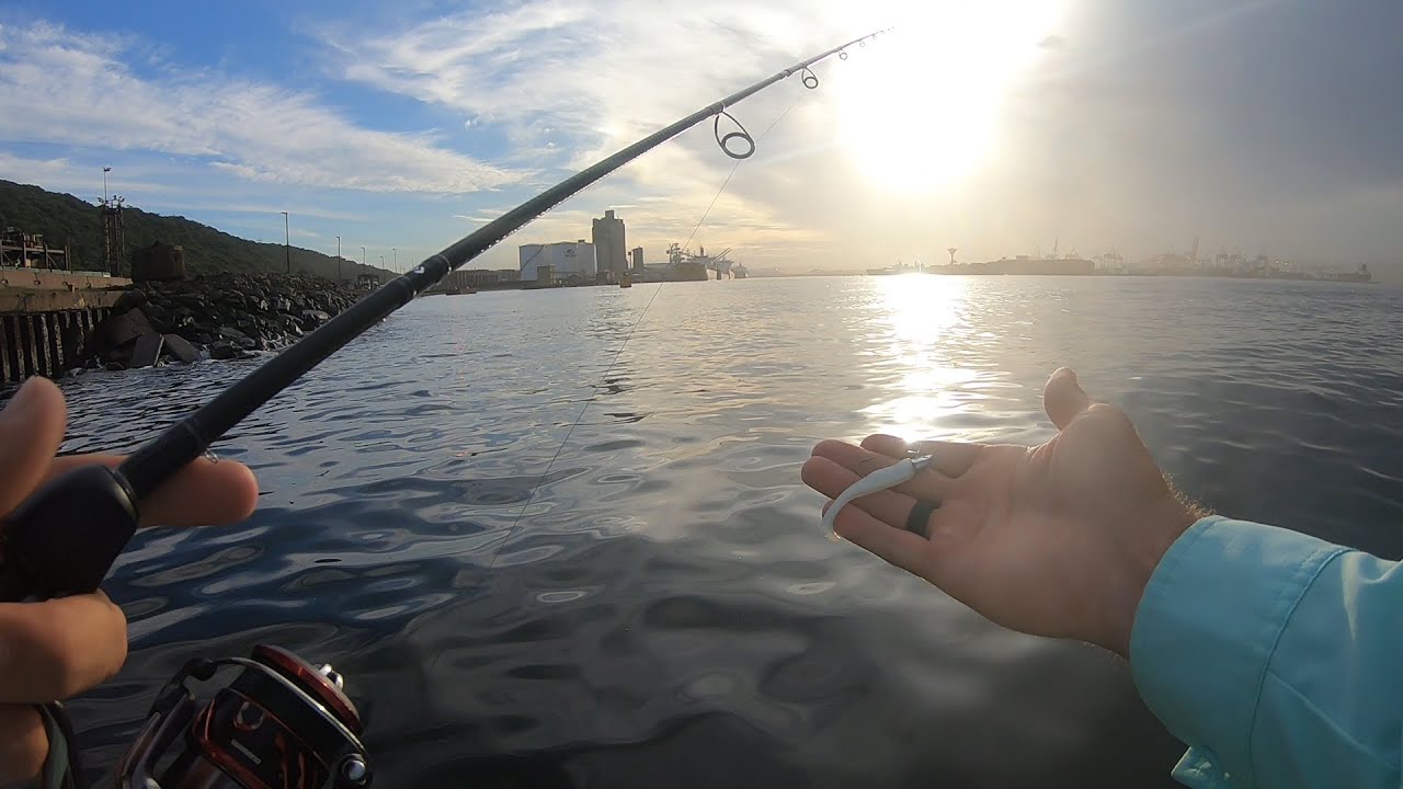 Fishing Durban Harbour, HOW TO fish it & Tips and Tricks. South Africa. GOT SPOOLED TWICE !!!