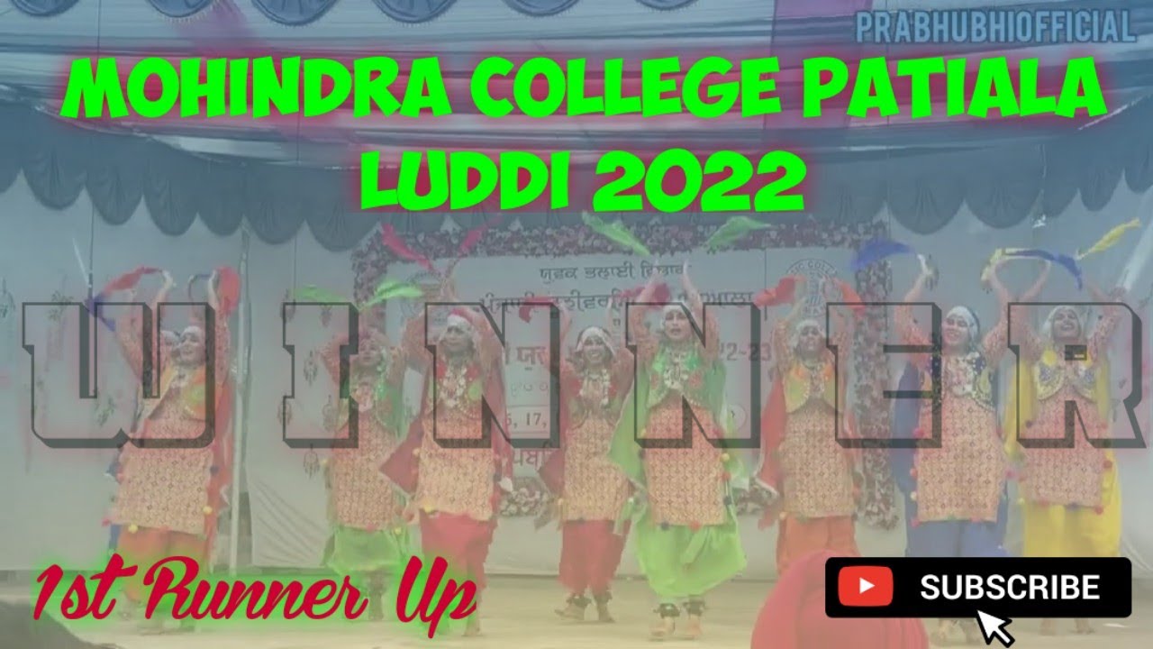 Folk Dance Luddi || Mohindra College Patiala || 1st Runner Up