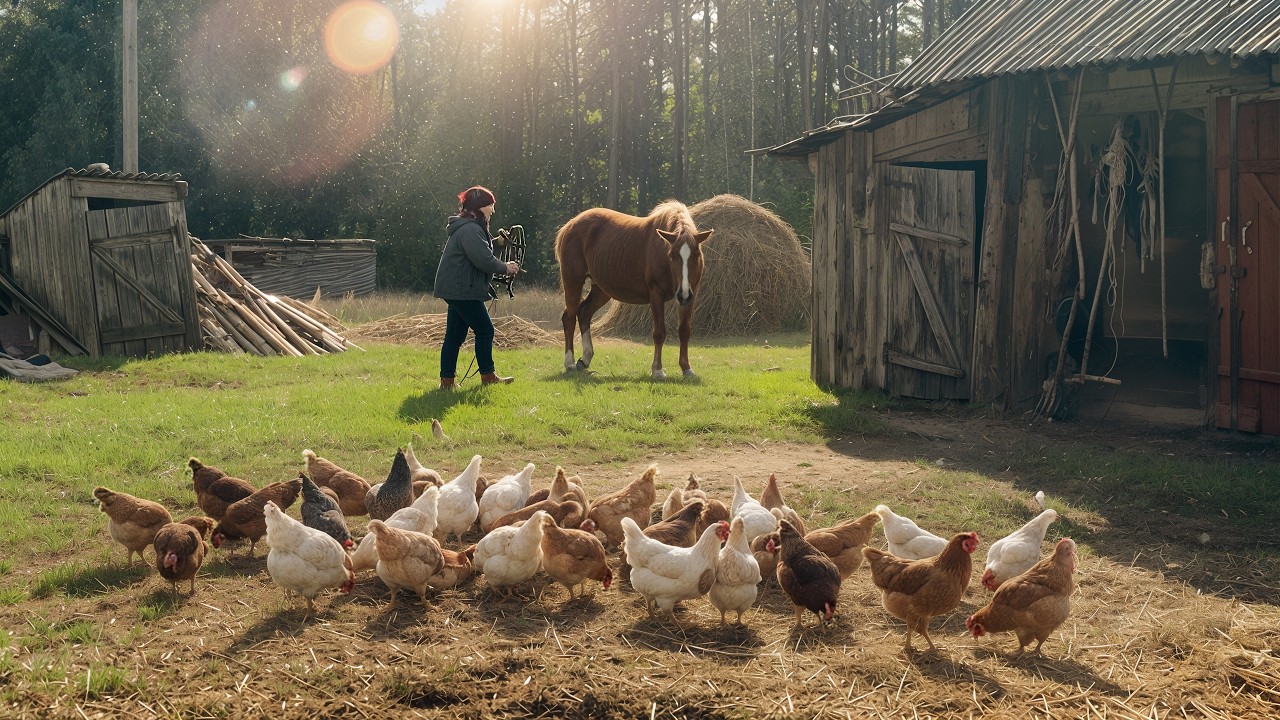 Countryside Routine &ndash; Horse, Fire, and Food | Ukrainian Village Life