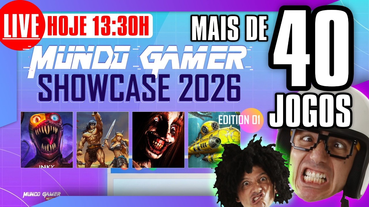 🎮🚨AO VIVO -  HOJE - 13:30h  - Mundo Gamer Showcase 2026 &ndash; March 20 - Edition 01 #MundoGamerNetwork