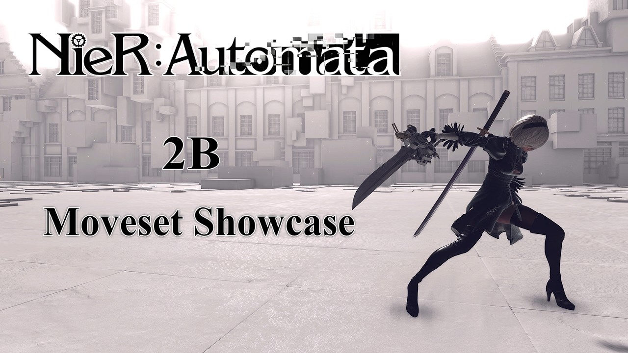 【Nier Automata】2B Moveset Showcase | All Weapons, Pod Abilities, Finishers and Idle Animations