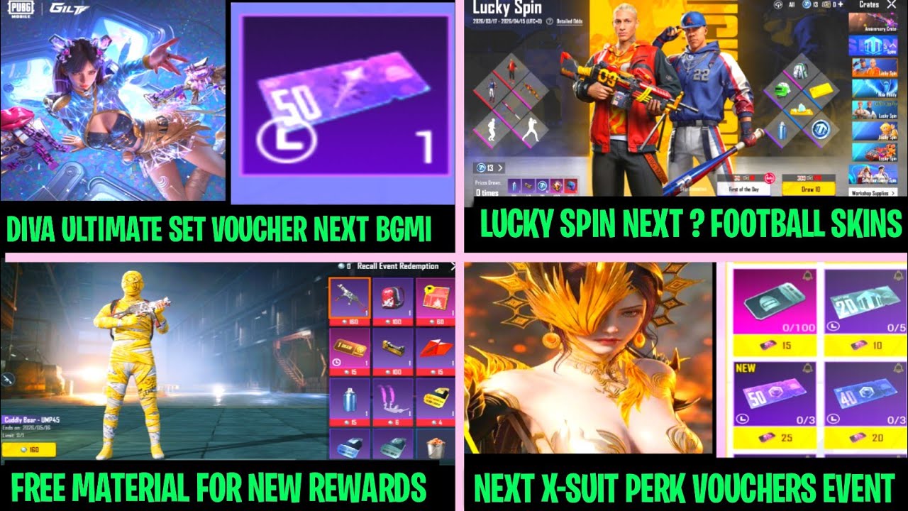 🔴Next Diva Ultimate Set Vouchers Event Coming In Bgmi | X-Suit Perk Voucher Return | New Lucky Spin 