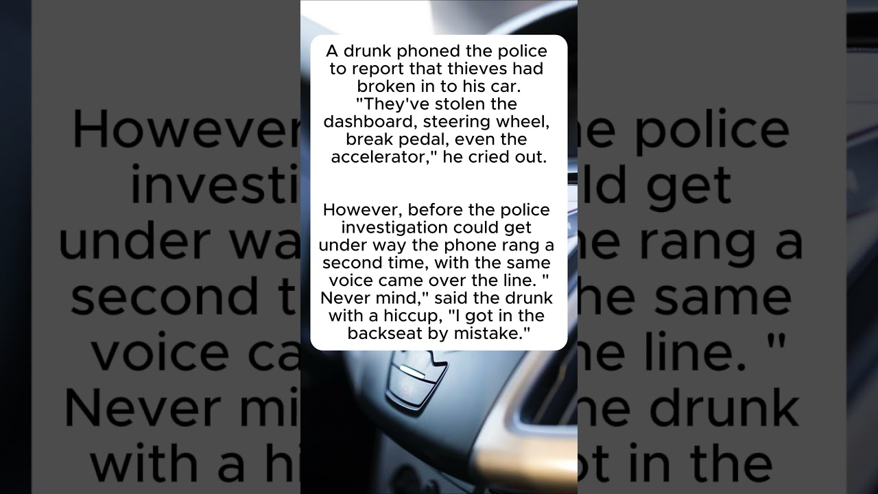 The Drunk&rsquo;s Car Mystery #jokes #funny #drunk #police #comedy  #darkhumor #unexpectedtwist