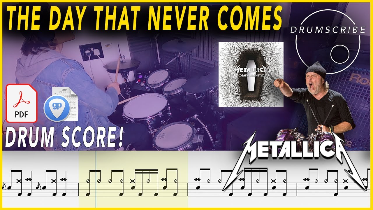 The Day That Never Comes - Metallica | DRUM SCORE Sheet Music | #204 DRUMSCRIBE