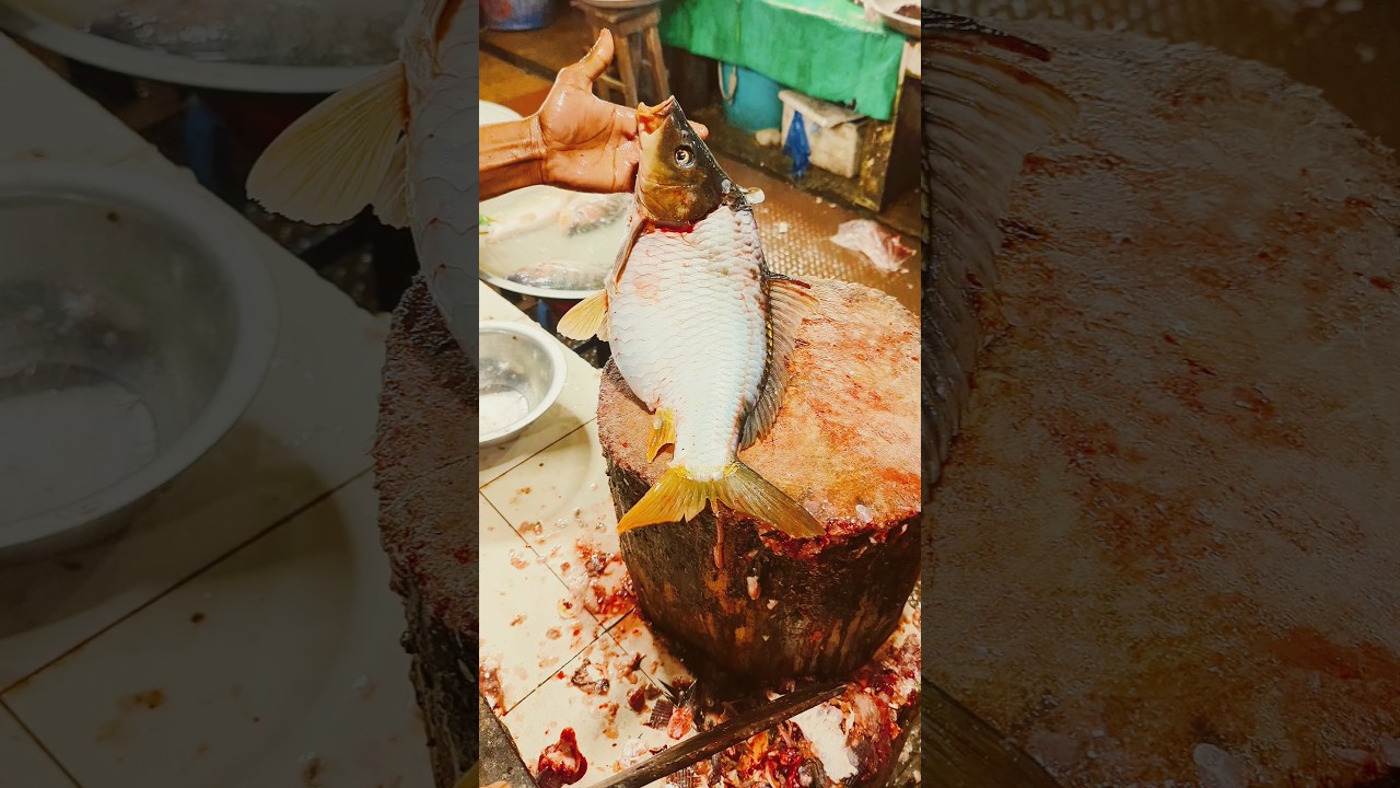 Amazing Cutting Skills | Big Carp & Black Pomfret Fish Cutting Skills In Fish Market