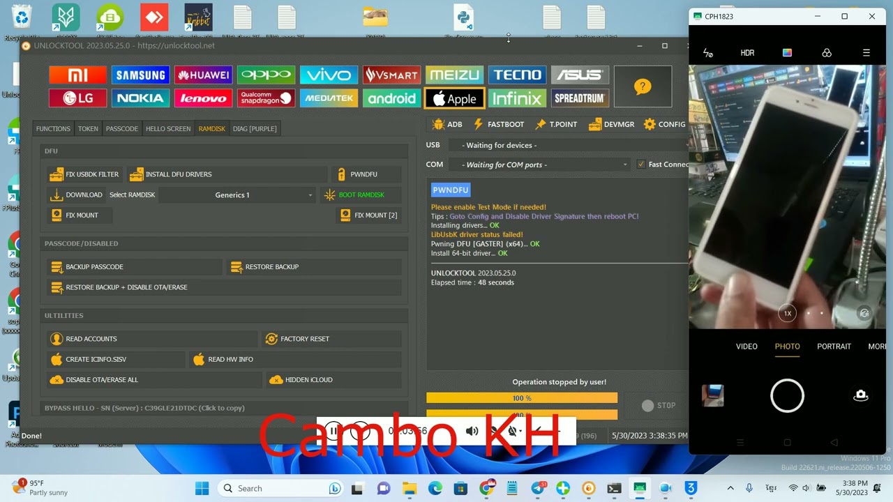 របៀបដោះIcloud (បណ្តោះអាស័ន្ន) Iphoneដោយប្រើUnlockTool2023