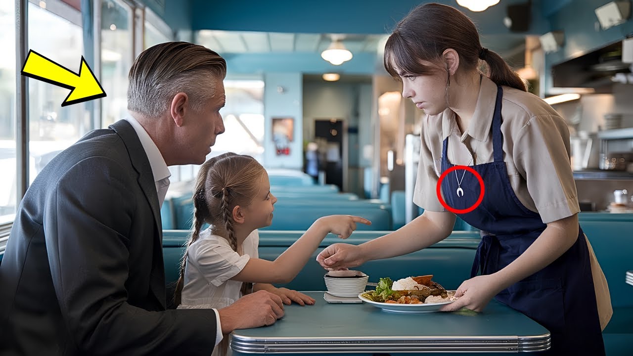 „Papa, der Anhänger der Kellnerin ist derselbe wie der auf Mamas Foto“ – der Milliardär erstarrte...