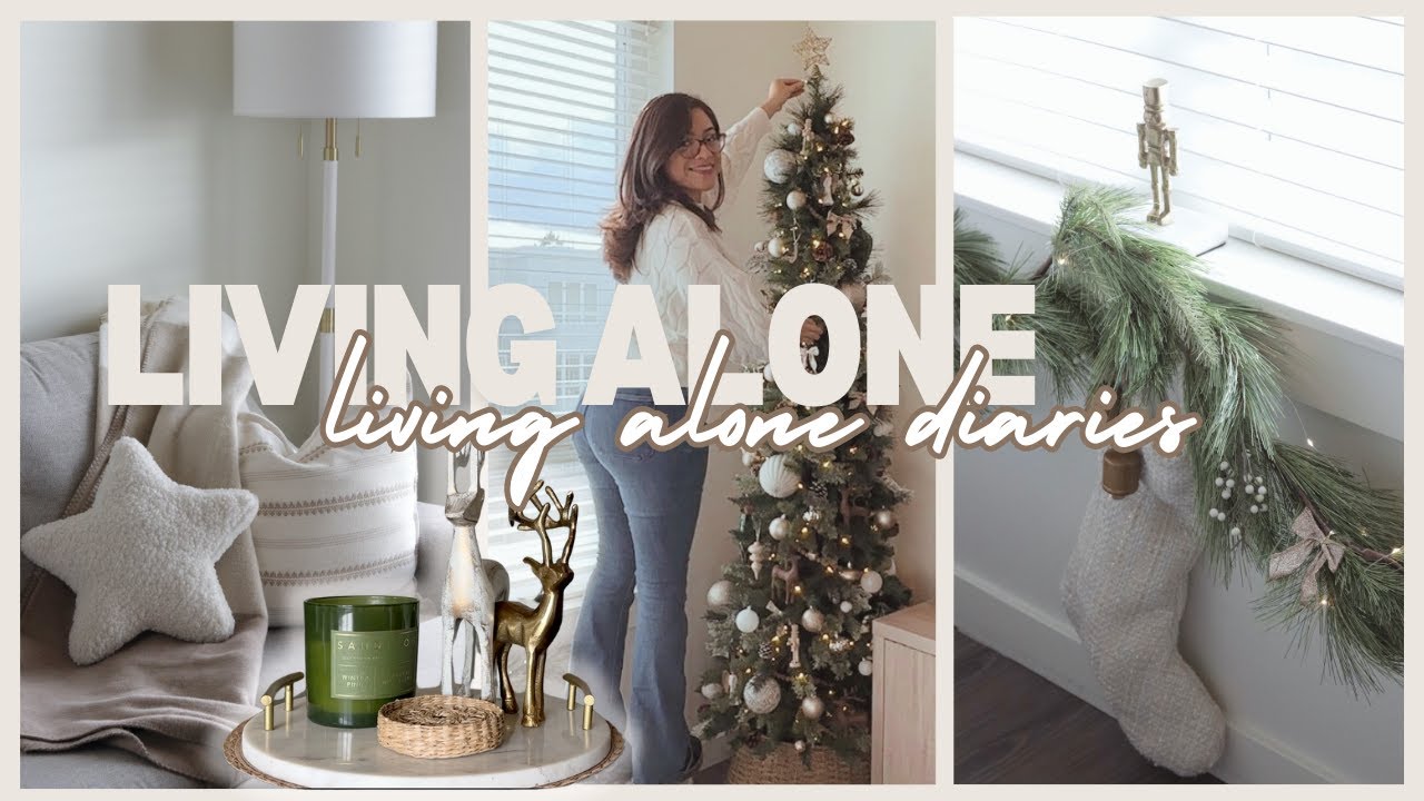 living alone diaries christmas decor in my first apartment | Hobby lobby & Walmart shopping 🤎🎄