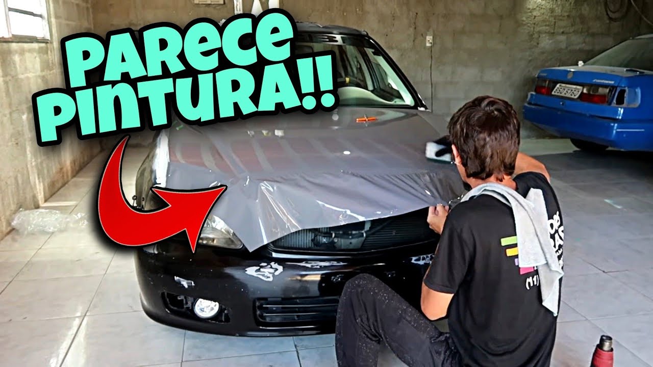 Finalmente come&ccedil;ou a plotagem do Civic!! #civic #honda #carrovlog #jdm