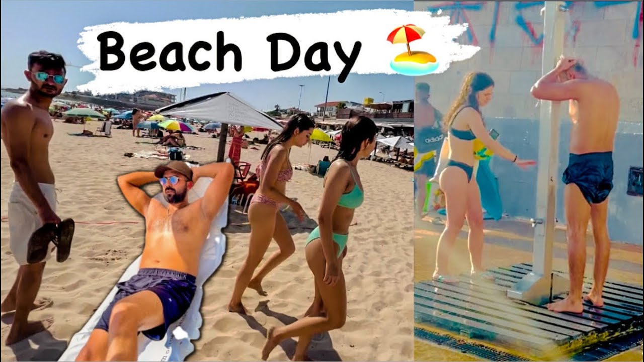 Lisbon Beach Day Vlog With Friend || Portugal 🇵🇹 || Carcavelos Beach 🏖️.