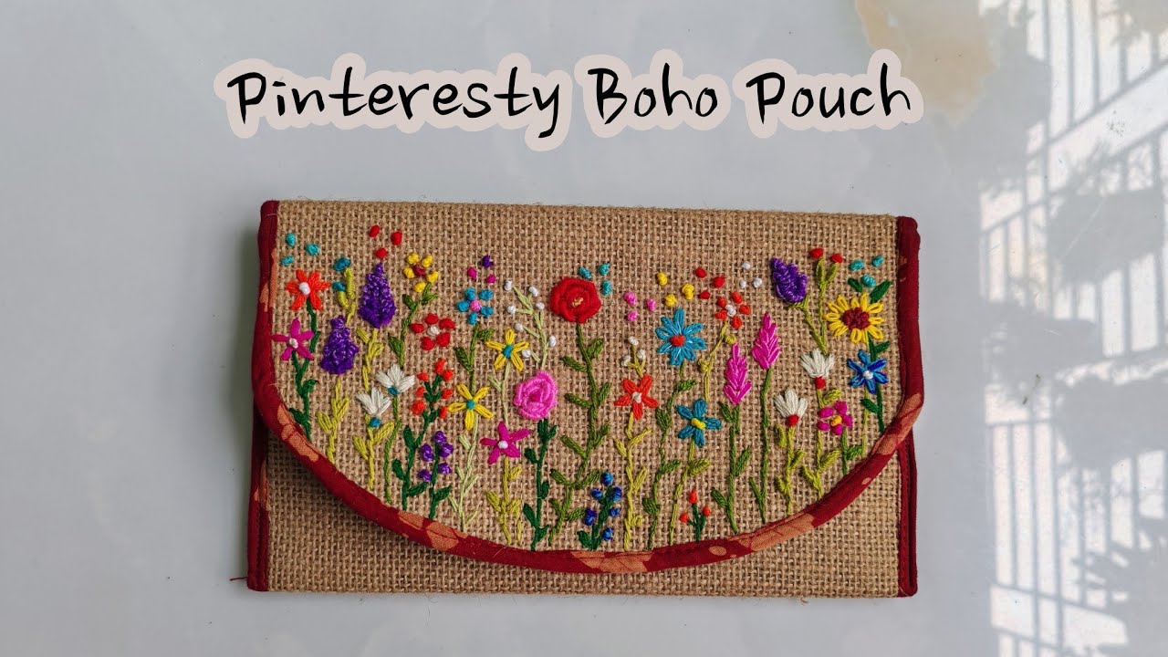 Pinteresty hand embroidery Boho jute bag🌸🌻 