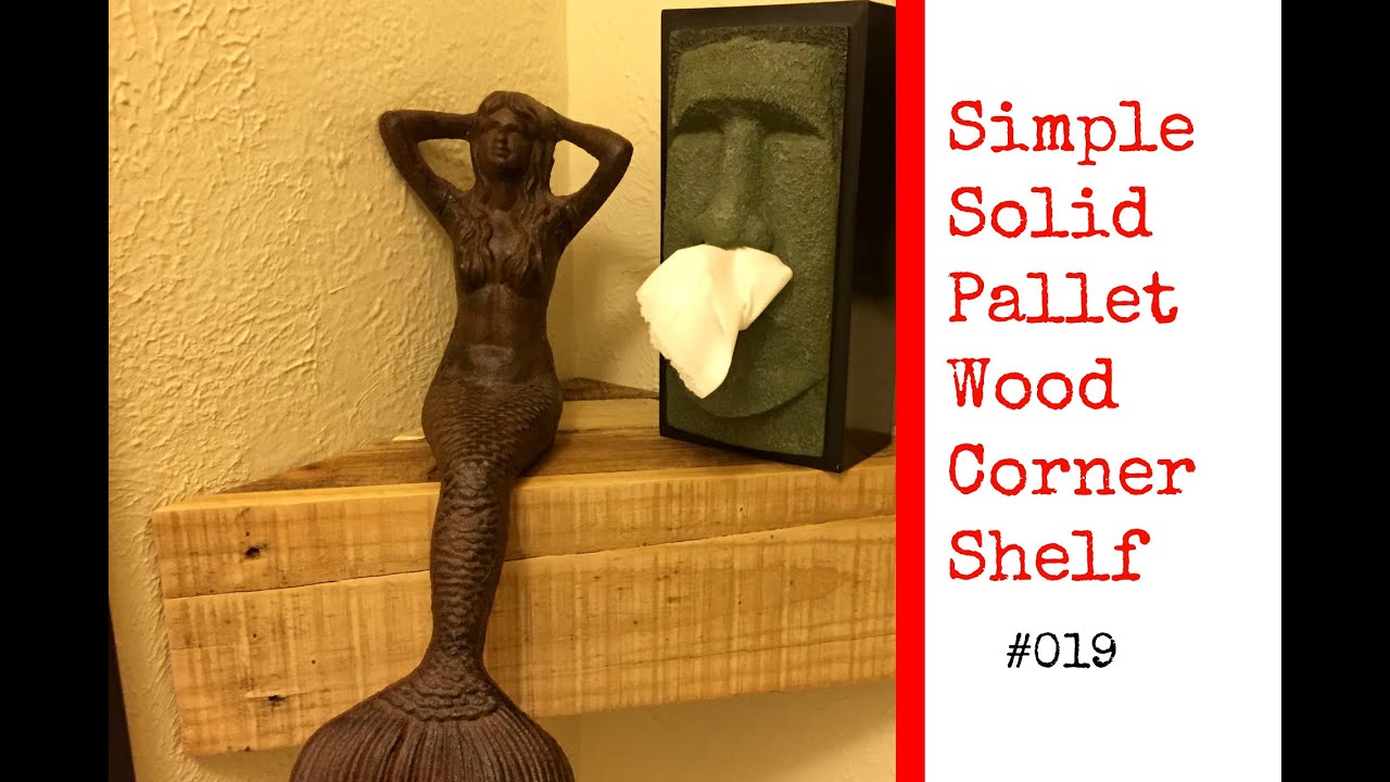 019 Pallet Wood Simple Corner Shelf