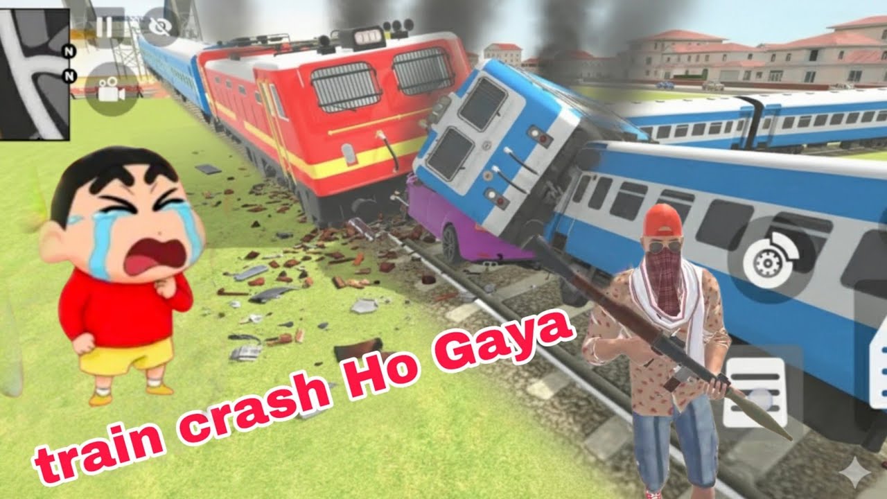 😭Train crash Ho Gaya Shinchain ka 🎯🥹 India theft auto simulator game super 😢