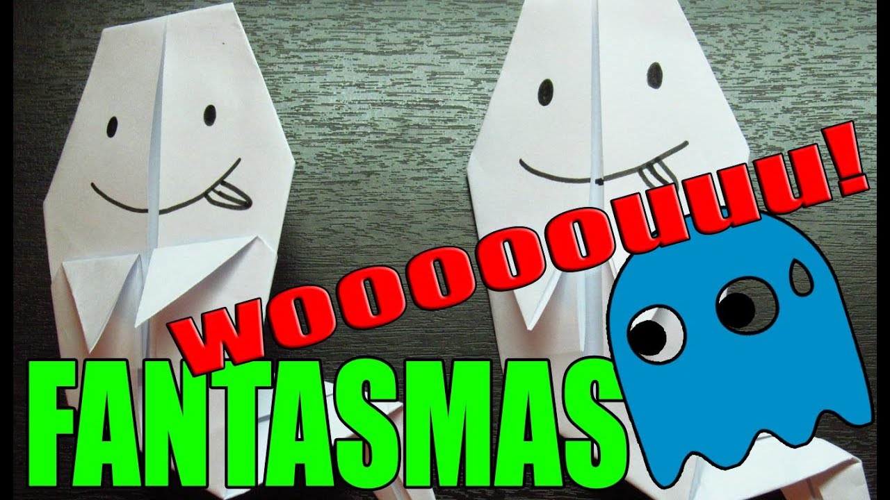 Como hacer unos FANTASMAS DE PAPEL | Figuras de papel halloween origami  (Muy fácil)