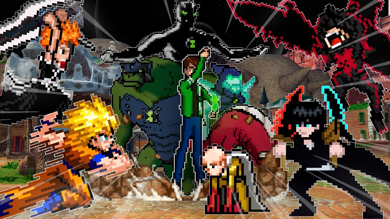 BEN 10 CONTRA TODOS OS PROTAGONISTRAS DOS ANIMES NO MUGEN!!