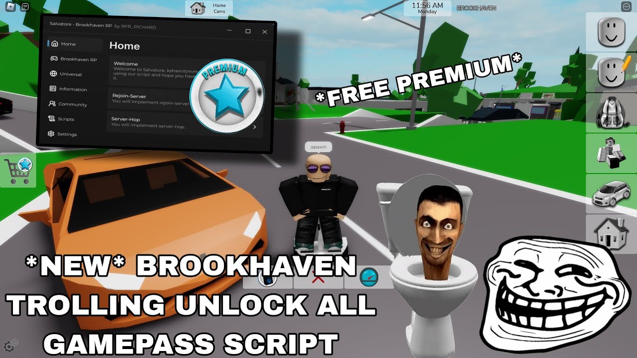 *NEW* Brookhaven Trolling Unlock All Gamepass Script Hack | Fluxus,Hydrogen,Delta,Arceus X Mobile